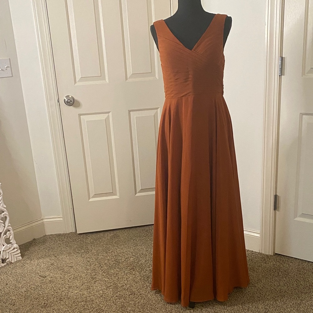 Elegant Rust Maxi Dress